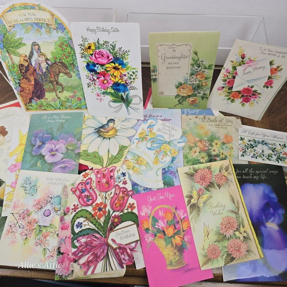110+ Vintage Greeting Cards‎ Floral Flowers Nature 70s Ephemera Crafts Used Lot